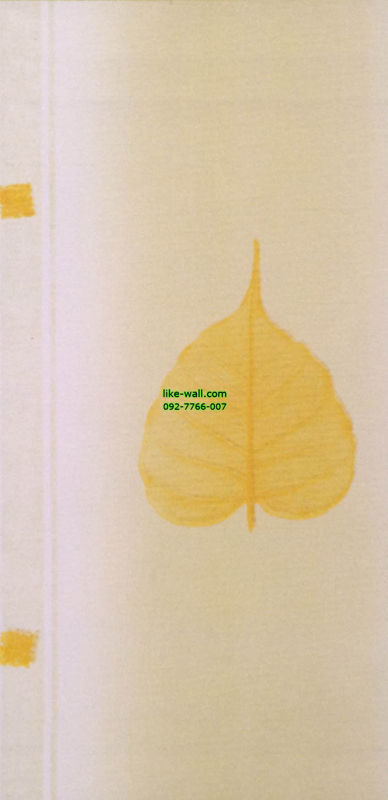 วอลเปเปอร์ติดผนัง ลายใบโพธิ์ พื้นสีขาว