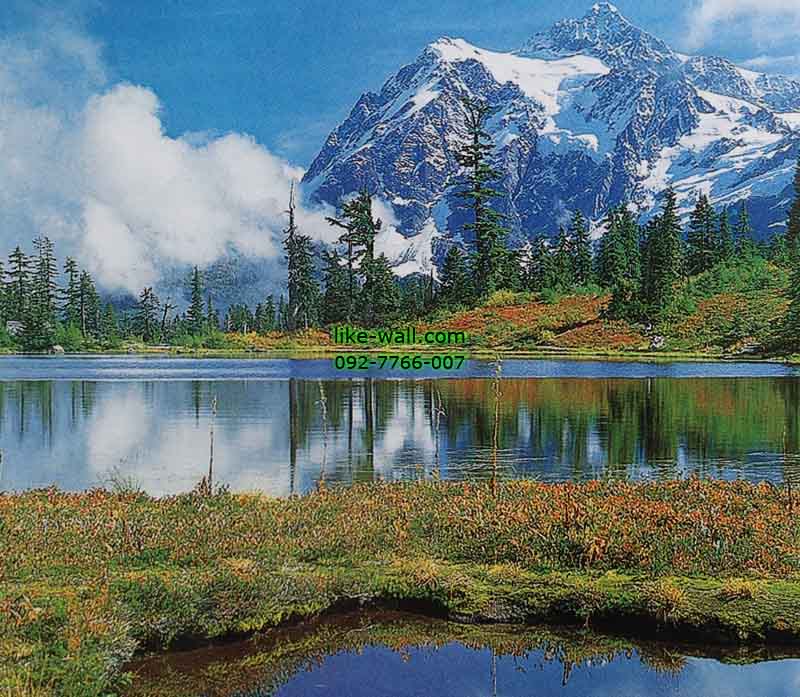 วอลเปเปอร์ติดผนัง ลาย Mt. Shuksan and Picture Lake