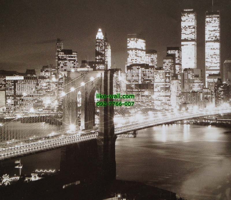 วอลเปเปอร์ติดผนัง ลาย New York Bridge