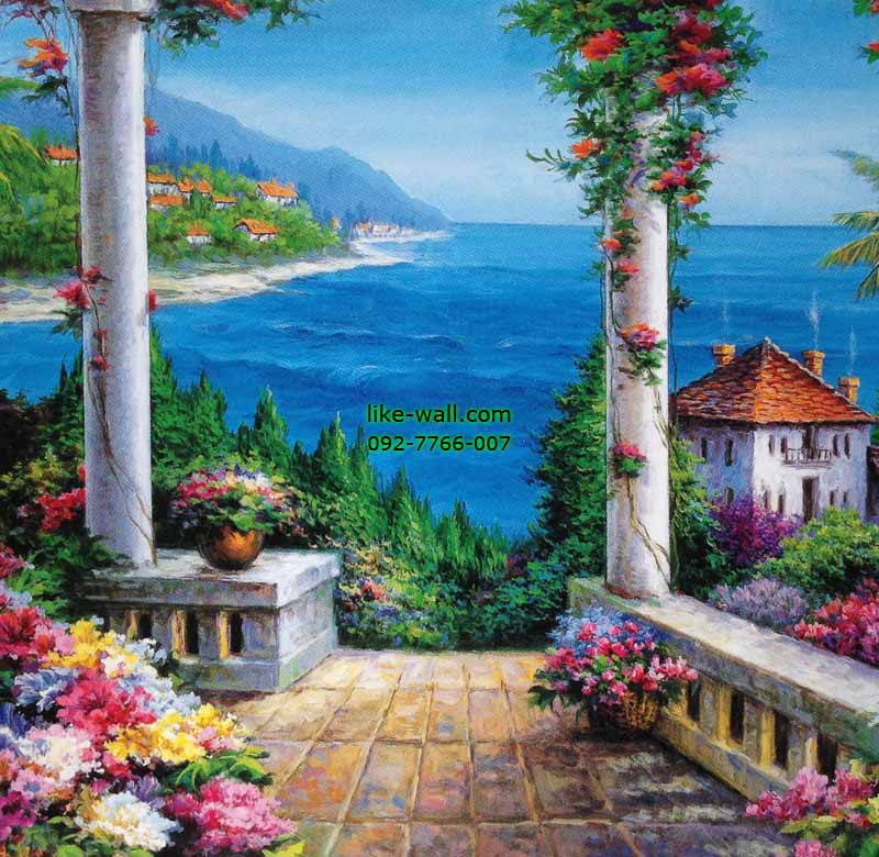 วอลเปเปอร์ติดผนัง ลาย Aegean Sea View