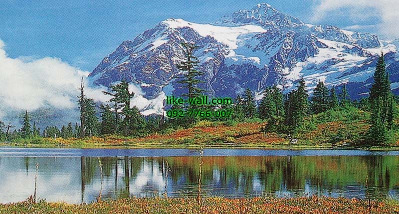 วอลเปเปอร์ติดผนัง ลาย Mt. Shuksan and Picture Lake