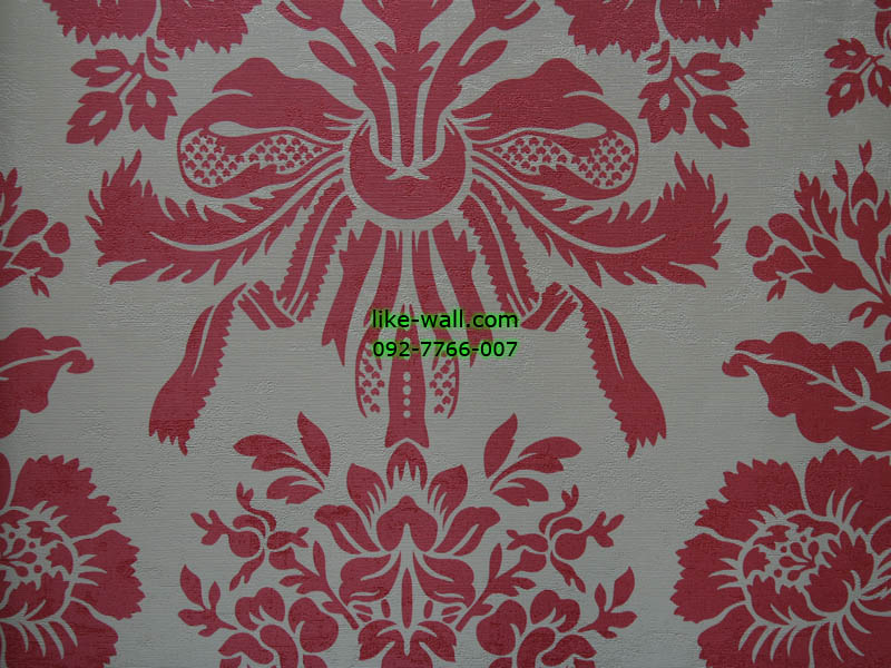 วอลเปเปอร์ติดผนังลายหลุยส์สีแดง