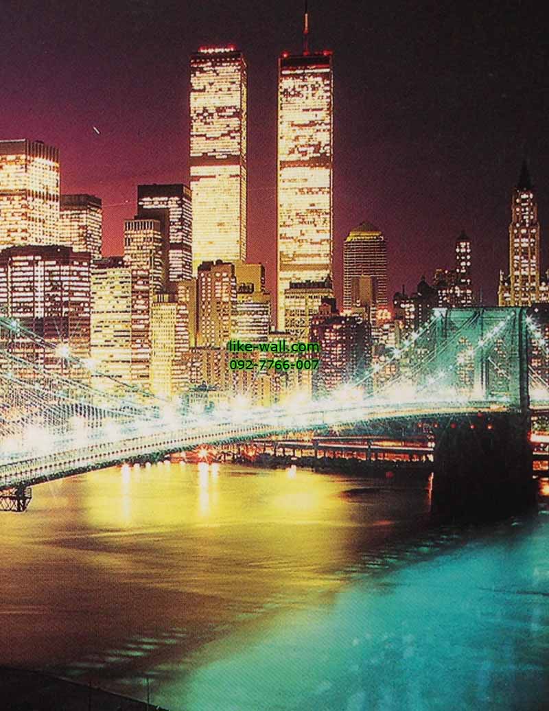วอลเปเปอร์ติดผนัง ลาย New York Bridge