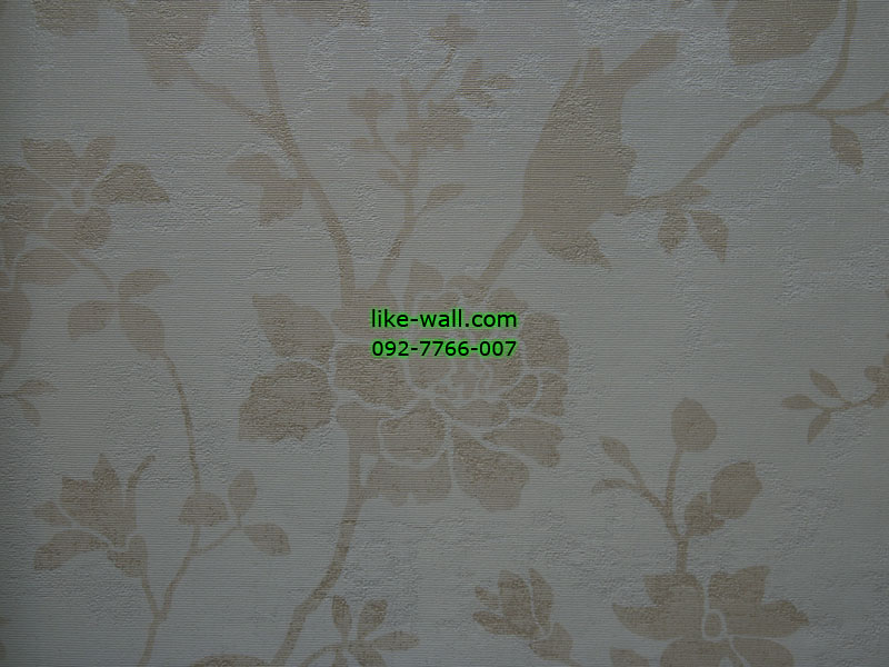 วอลเปเปอร์ติดผนังลายดอกไม้สีน้ำตาล