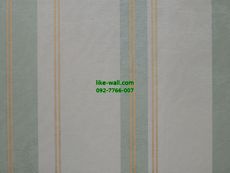 วอลเปเปอร์ติดผนังลายทางสีเขียว พื้นขาว