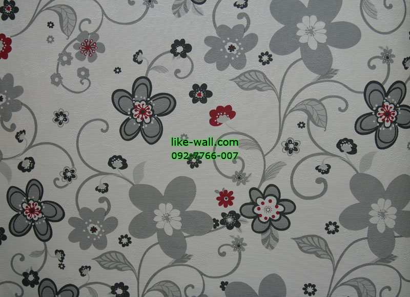 วอลเปเปอร์ติดผนังลายดอกไม้สีดำ