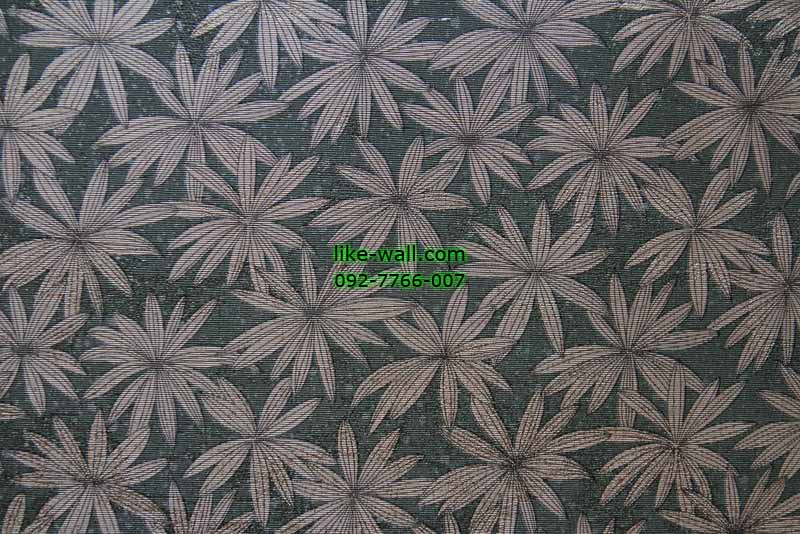 วอลเปเปอร์ติดผนังลายดอกไม้สีขาว พื้นดำ