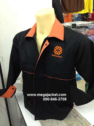 ตัวอย่าง งานปักเสื้อแจ็คเก็ตผ้าคอม WellnessMark โทร 093-632-6441 รับตัดเสื้อแจ๊คเก็ตบริษัท