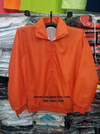 Jacket แจ็คเก็ตผ้าร่มสีส้ม ขายส่งแจ็คเก็ตผ้าร่มราคาโรงงาน พร้อมสกรีน logo 093-632-6441