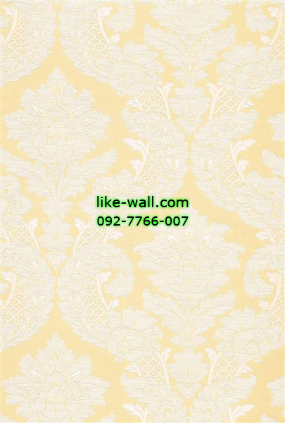 วอลเปเปอร์ติดผนังลายหลุยส์สีขาว พื้นสีน้ำตาล