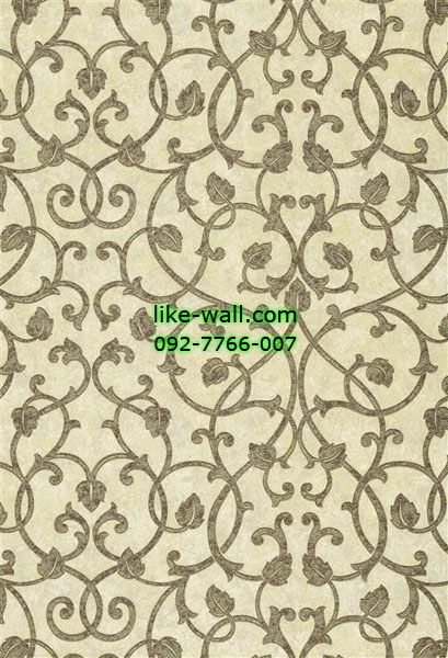 วอลเปเปอร์ติดผนังลายหลุยส์สีดำ พื้นสีไข่