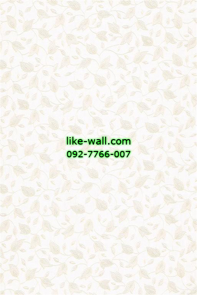 วอลเปเปอร์ติดผนังลายใบไม้สีชมพู พื้นขาว