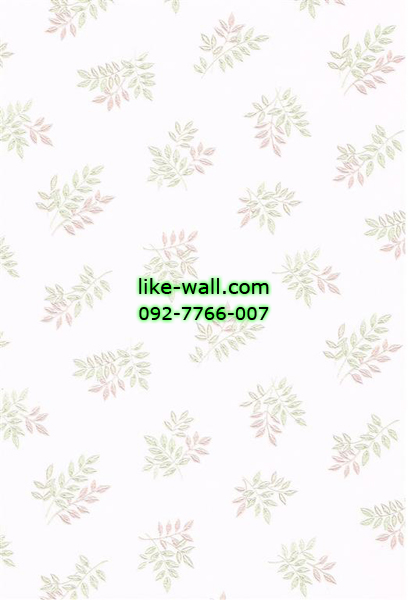 วอลเปเปอร์ติดผนังลายใบไม้สีชมพู เขียว