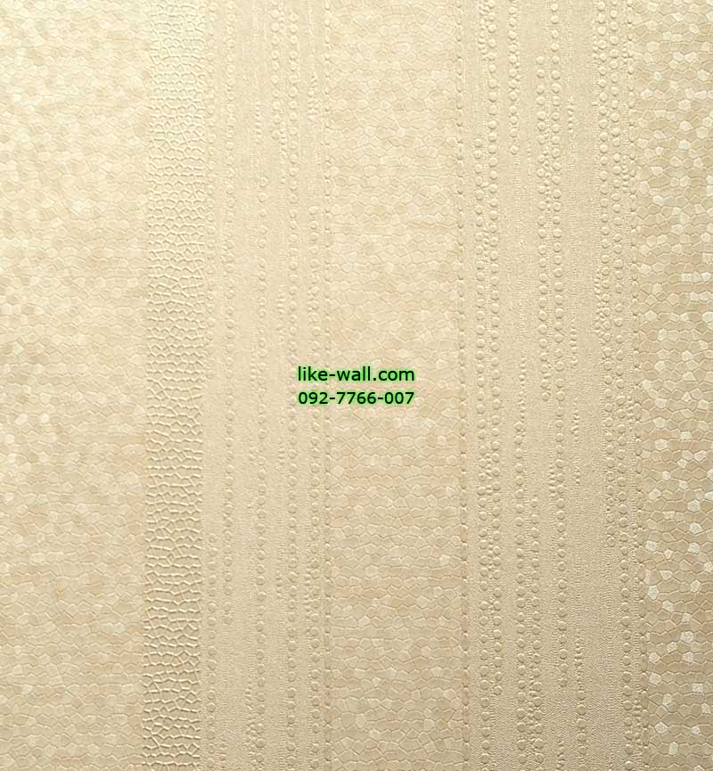 วอลเปเปอร์ติดผนังลายจุด ผสมลายทางสีเนื้อ