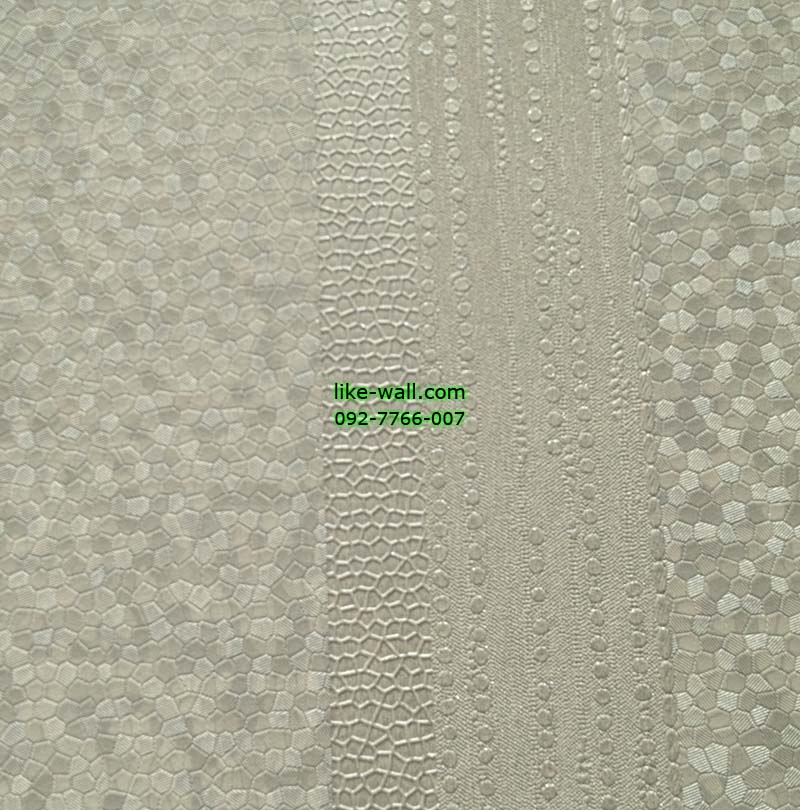 วอลเปเปอร์ติดผนังลายจุดผสมลายทาง สีเทา