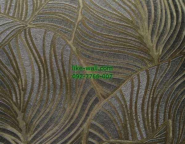 วอลเปเปอร์ติดผนังลายใบไม้สีดำ