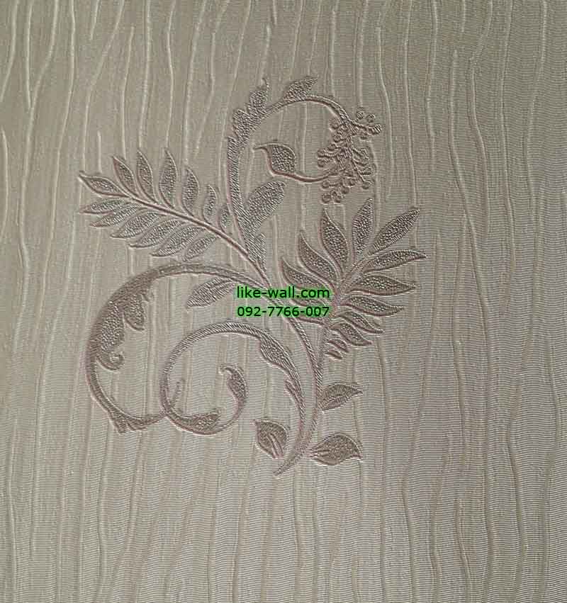 วอลเปเปอร์ติดผนังลายเส้นผสมลายดอกไม้สีม่วง