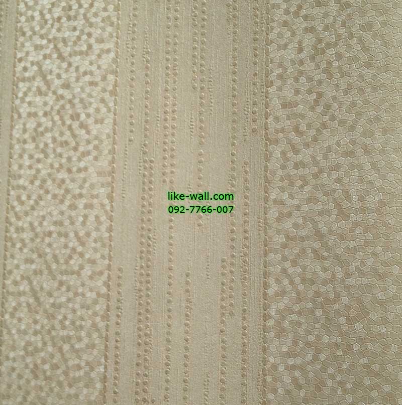 วอลเปเปอร์ติดผนังลายจุดผสมลายทางสีขาว ผสมสีน้ำตาล