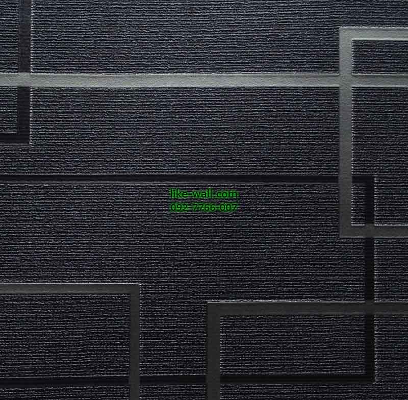 วอลเปเปอร์ติดผนังลายเส้นสีเทา พื้นสีดำ