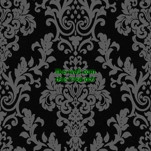 วอลเปเปอร์ติดผนัง ลายหลุยส์ สีดำ