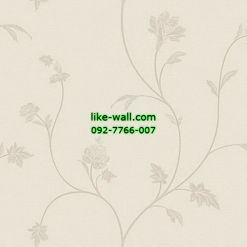 วอลเปเปอร์ติดผนัง ลายดอกไม้ สีเงิน