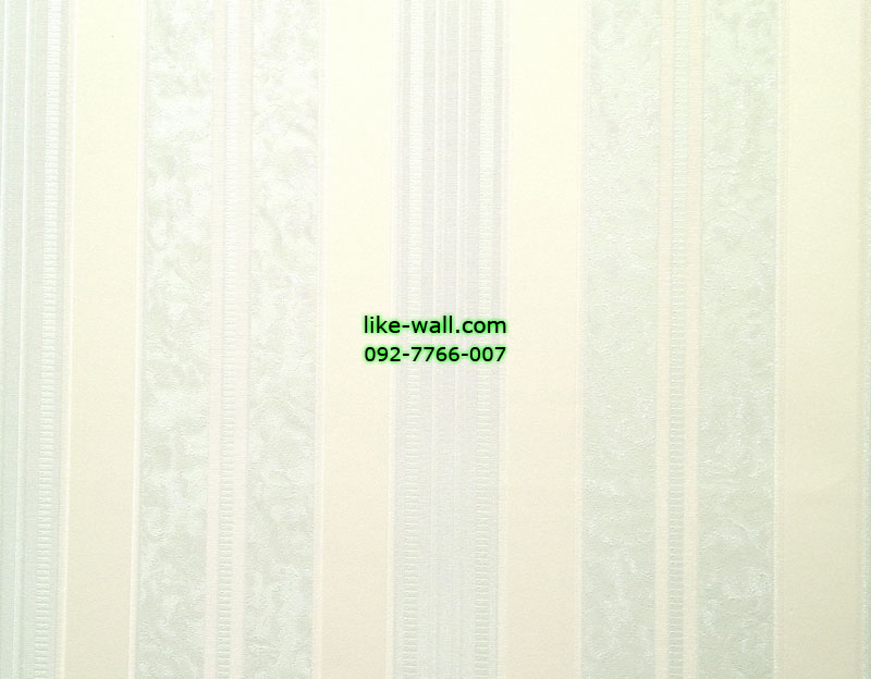 วอลเปเปอร์ติดผนังลายทางผสมลายหลุยส์สีเขียว