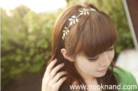 Athena headband ที่คาดผมยางยืดรูปใบไม้สีทองสวยใสสไตล์สาวกรีก