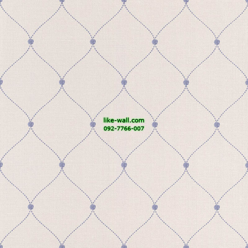 วอลเปเปอร์ติดผนังลายเส้นสีฟ้า พื้นขาว