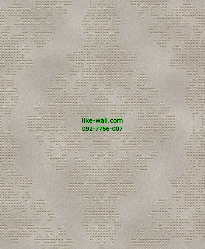 วอลเปเปอร์ติดผนังลายหลุยส์สีดำ พื้นเทา