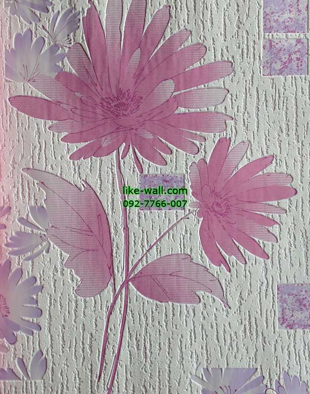 วอลเปเปอร์ติดผนังลายดอกไม้สีบานเย็น