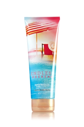 Bath & Body Works ENDLESS WEEKEND 24 Hour Moisture Ultra Shea Body Cream 226g. บอดี้ครีมถนอมผิว กลิ่นหอมติดผิวกายนานตลอดวัน กลิ่นหอมน่ารักของผลราสเบอร์รี่ กับกลิ่นวนิลลา หอมผ่อนคลายเหมาะกับวันสบายๆ ในวันหยุดพักผ่อนคะ