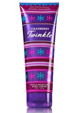 Bath & Body Works Cranberry Twinkle 24 Hour Moisture Ultra Shea Body Cream 226g. บอดี้ครีมถนอมผิว กลิ่นหอมติดผิวกายนานตลอดวัน กลิ่นหอมผลไม้สดชื่น ด้วยกลิ่นของแครนเบอร์รี่กับผลทับทิม ให้กลิ่นที่หอมหวานน่ารัก กลิ่นลิมิเตผ้ดที่ออกมาเฉพาะช่วงค