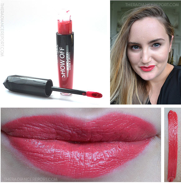 **พร้อมส่ง Rimmel London Show Off Lip Lacquer #401 Aurora สีชมพูอมแดง ลิปสติกสูตรน้ำ เนื้อเข้มข้นกว่าลิปกลอส แต่พิกเมนต์ชัด สีสด กลบสีปากได้เรียบเนียนสนิท สีสันชัดสุดๆค่ะ แท่งเดียวอยู่ไม่เหนียวเหนอะหนะ