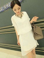 เดรส 2 ชิ้นแฟชั่นสีขาว