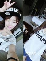 เสื้อแฟชั่น แต่งตาข่าย ลาย perhaps