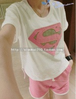  เสื้อ+กางเกงแฟชั่นน่ารัก ลายsuperman มีสีชมพู และ สีน้ำเงิน