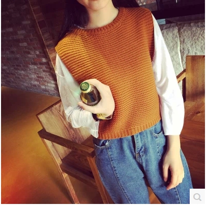 VEST  เสื้อกั๊กแฟชั่น แฟชั่นสำหรับผู้หญิง Korean women  hedging sleeveless sweater vest 