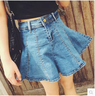 SKIRT  JEANS  กระโปรงแฟชั่น Korea  miniskirt , dinim  color  jeans  fashion  