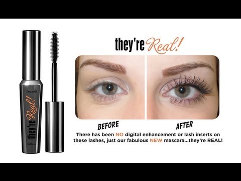 Benefit They're Real! Mascara ขนาดทดลอง 3g. มาสคาร่าที่จะทำให้ขนตาสวยเด้งตลอดวัน จนคุณลืมขนตาปลอม แปรงปัดขนตาถูกออกแบบมาเป็นพิเศษที่สามารถปัดขนตาได้ทั้งแนวตั้งและแนวนอน หัวแปรงเรียวยาวที่ทำให้ขนตายาวขึ้น โค้งงอนตั้งแต่โคนจรดปลาย เรียงเส้