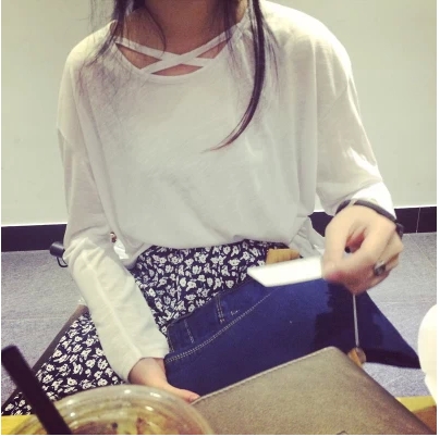 T-SHIRT  เสื้อยืดแขนยาวแฟชั่น แฟชั่นสำหรับผู้หญิงสไตล์ญี่ปุ่นเกาหลี Harajuku fashion