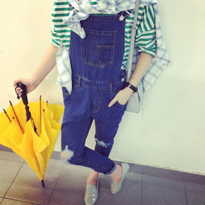 JEANS  ชุดเอี๊ยมยีนส์สกินนี่แฟชั่น สำหรับผู้หญิงลุคเซอร์ๆ Romper  jeans  korean  fashion  