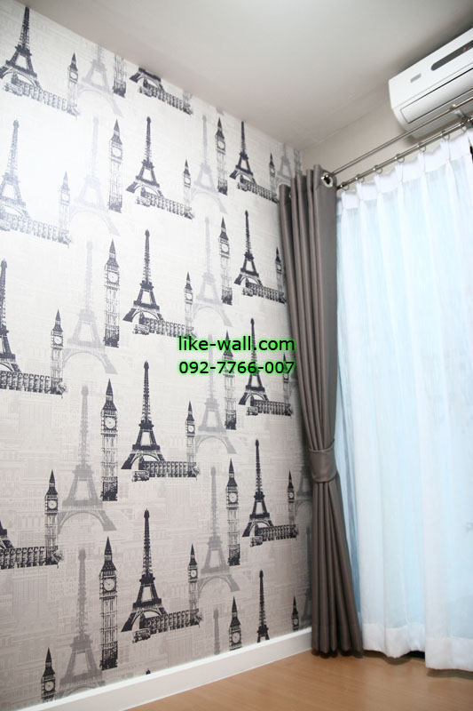 ผลงานการติดตั้งวอลลายหอไอเฟล ที่คอนโด