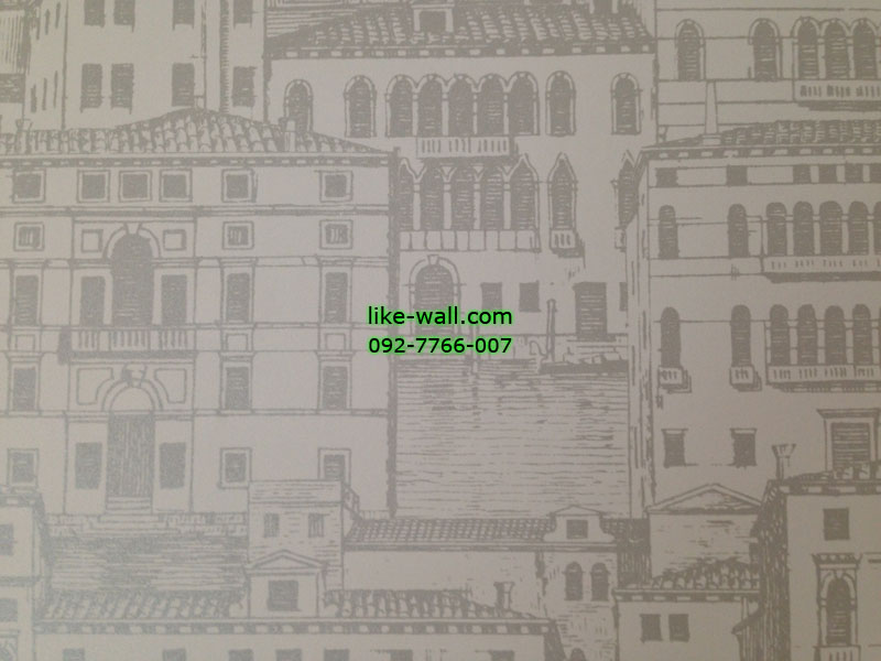 ผลงานการติดตั้งวอลเปเปอร์ติดผนังลายตึก ที่ไอคอนโด ซอยลาซาน