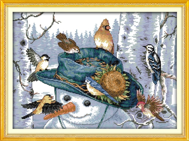 Snowman with bird (ไม่พิมพ์/พิมพ์ลาย)