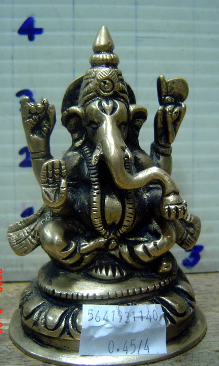 PI012 พระพิฆเนศวร เนื้อทองเหลือง Bass Ganesh