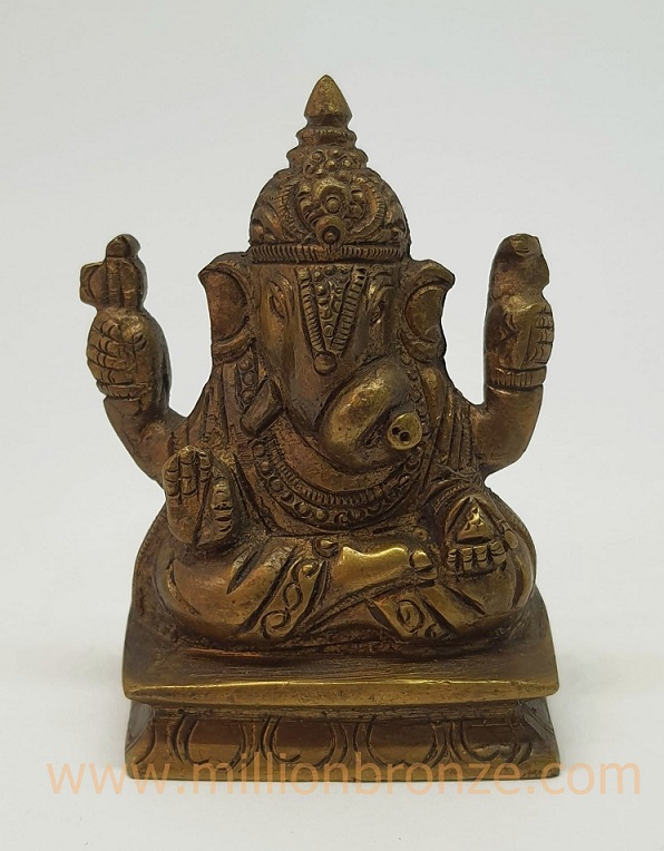 PI026 พระพิฆเนศวร เนื้อทองเหลือง Brass Ganesh