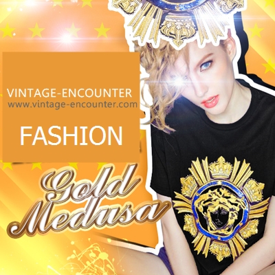 T-SHIRT  GOLD  MADUSA เสื้อยืดแขนสั้นผู้เหญิง เสื้อผ้าแฟชั่นผู้หญิง แฟชั่นเกาหลี ญี่ปุ่น สไตล์ Kawai อาราจูกุ สินค้าแบรนด์แท้จาก shop counter แฟชั่น 2NE1 Jeon Ji Hyun , You Who Came From the Stars