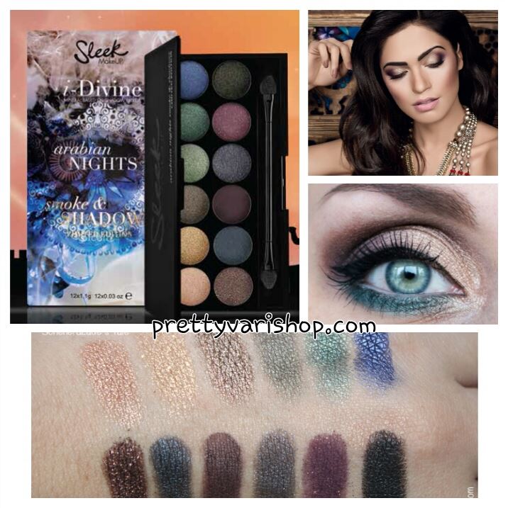 **พร้อมส่ง SLEEK i-Divine Palette #Arabian Nights อายแชโดว์สีสวยเนื้อประกายชิมเมอร์โทนสีเขียว-ฟ้าน้ำทะเล เม็ดสีแน่นๆ ให้สีชัด ติดทนนาน  