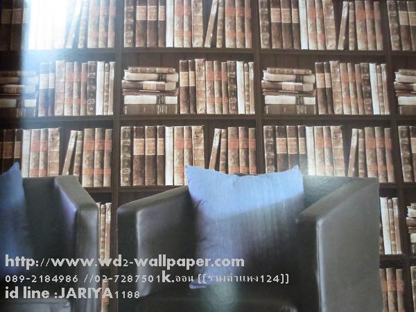 wd2 wallpaper ติดผนัง ลายชั้นหนังสือ