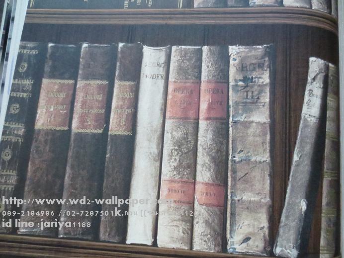 wd2 wallpaper ติดผนัง ลายชั้นหนังสือ